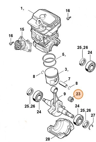 Комплект гольчатих роликів 10х14х12,5 STIHL 95120032331