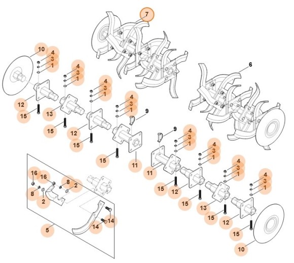Комплект пропашки STIHL в зборі, зправа (62517100203)