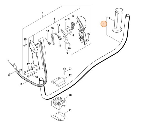 Трубчата рукоятка STIHL 41477901704