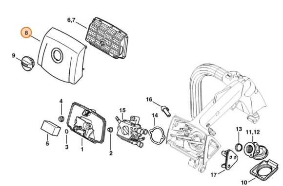 Кришка коробки карбюратора STIHL 11371401900