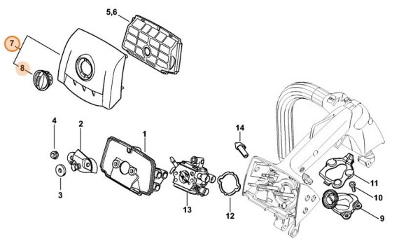 Кришка коробки карбюратора STIHL 11371401902