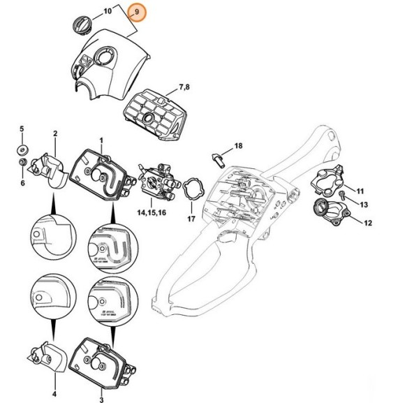 Кришка коробки карбюратора STIHL 11371401904