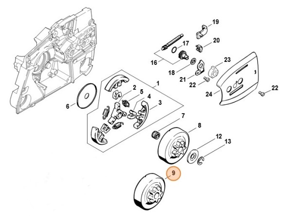 Ланцюгова зірочка 3/8" 8 зубів STIHL 11246402004