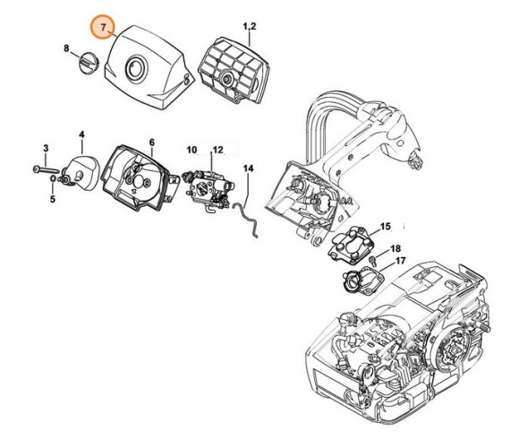 Кришка коробки карбюратора STIHL 11451401900