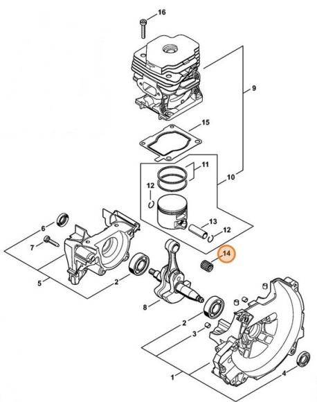 Комплект гольчатих роликів 11х14х15 STIHL 95120032347