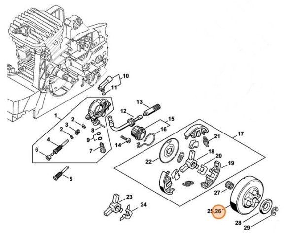 Ланцюгова зірочка 3/8" 7зубів STIHL 11256402004