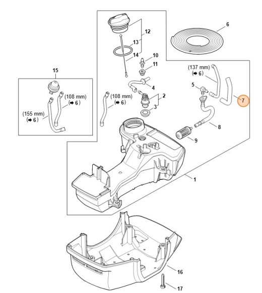 Шланг STIHL 00009374080