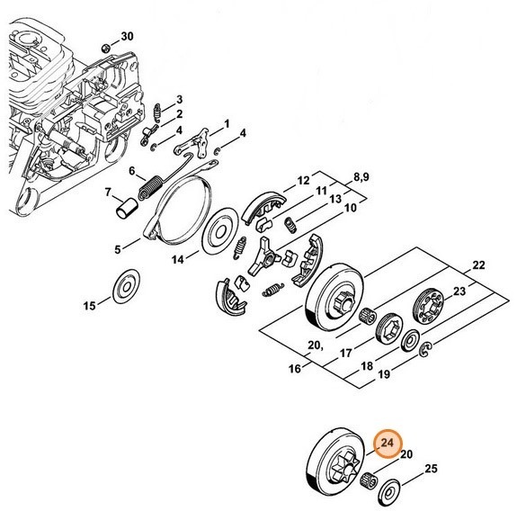 Ланцюгова зірочка 3/8" 7 зубів STIHL 11256402006
