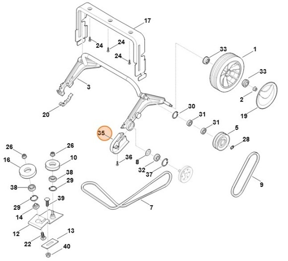Захисний кожух клинового ременя STIHL 62907041600
