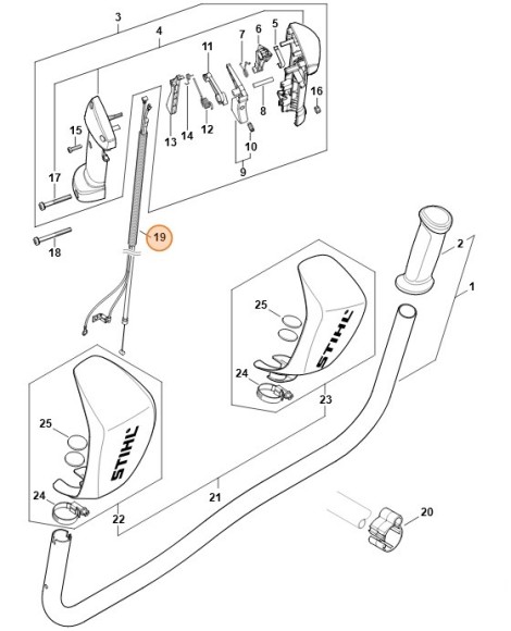 Трос управління дросельною заслонкою STIHL 41471801119