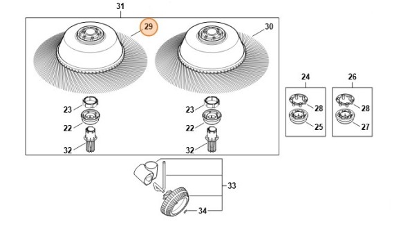 Тарільчата щітка ліва STIHL 48607303808
