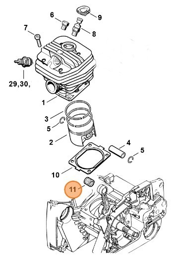 Комплект гольчатих роликів 12х17х13 STIHL 95120033281