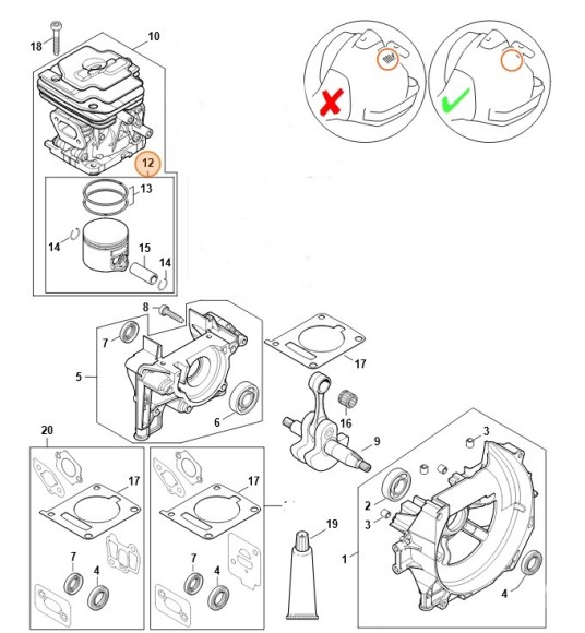 Поршень, діам.40мм STIHL 41470302011