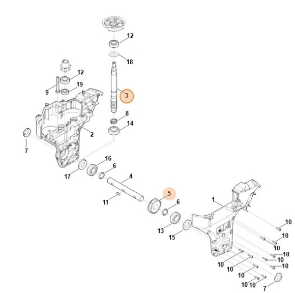 Червячный вал в сборе с червячным колесом (62416401190)