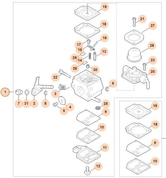 C1Q-S58B карбюратор (41401200610)