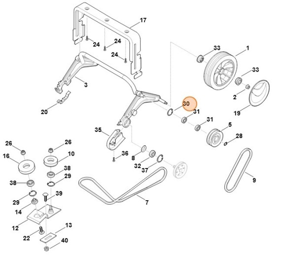 Пружинне стопорне кільце 28 х 1,2 STIHL 94566213100 Пружинне стопорне кільце 28 х 1,2 STIHL 94566213100