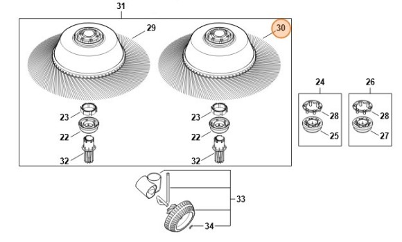 Тарільчата щітка права STIHL 48607303809