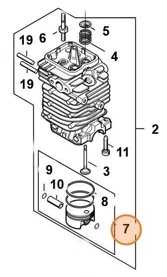 Поршень, діам.43 мм STIHL 41800302003