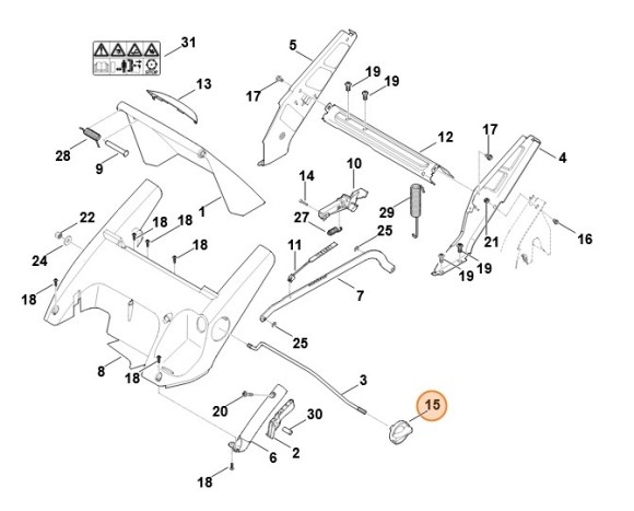 Поворотна ручка в зборі STIHL 63757601800