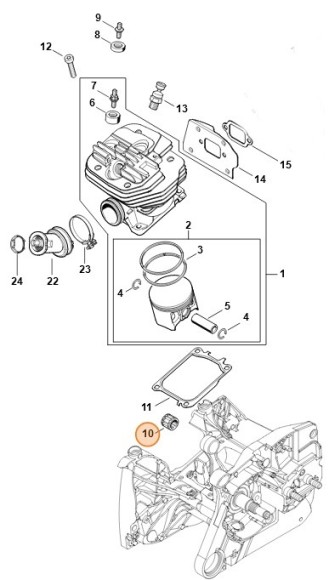 Комплект гольчатих роликів 12x17x14,4 STIHL 95120033286