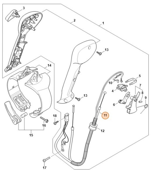 Трос управління дросельною заслонкою STIHL 42831801100
