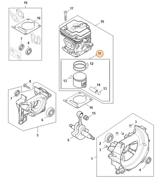 Поршень, діам.44мм STIHL 41470302012