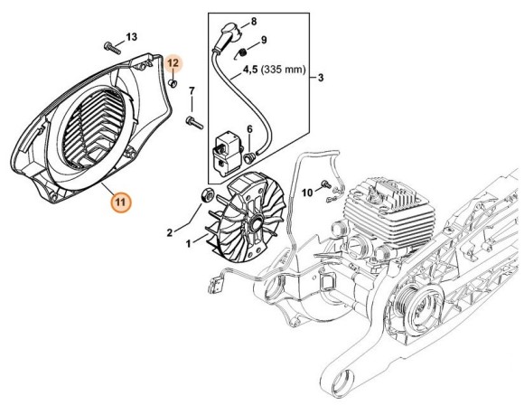 Кришка вентилятора STIHL 42240803100