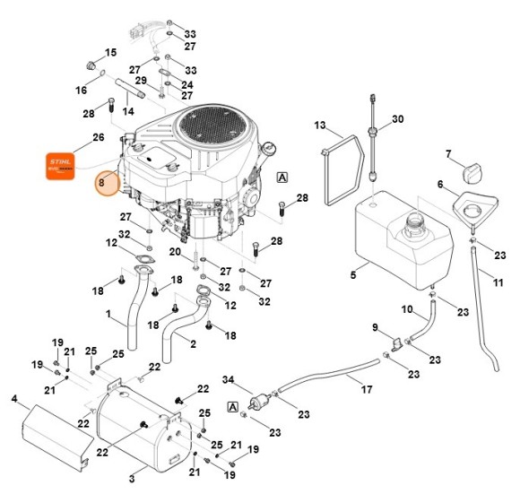 Бензиновый двигатель внутреннего сгорания EVC 8000.0 (61700111843)