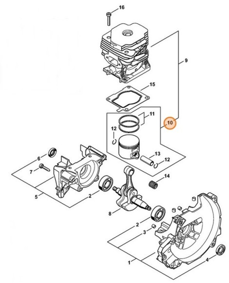 Поршень, діам.44,7мм STIHL 41480302002