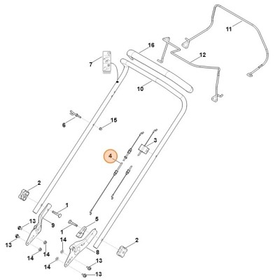 Трос пристрою приводу коліс STIHL 63507007528 Трос пристрою приводу коліс STIHL 63507007528