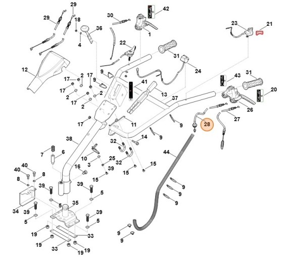 Трос зчеплення (регулятор ведучої ручки) STIHL 62517109901