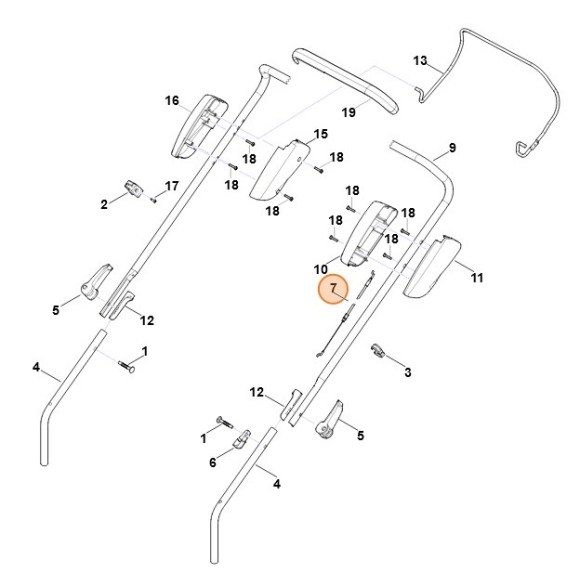 Трос пристрою зупинки двигуна STIHL 63587007500