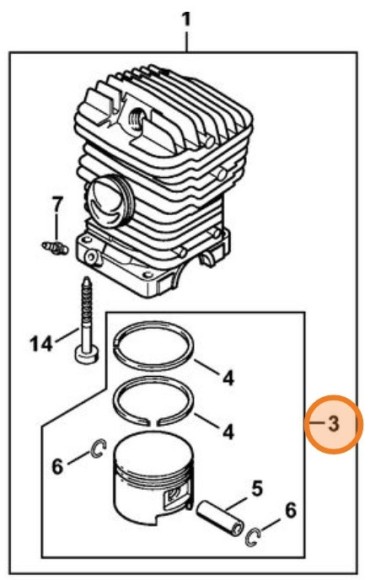 Поршень, діам. 47 мм STIHL 11270302007