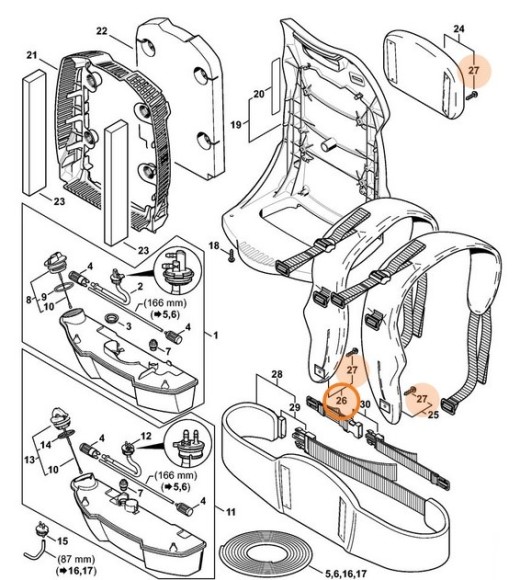 Ремень для переноски, левая сторона (42827109030)