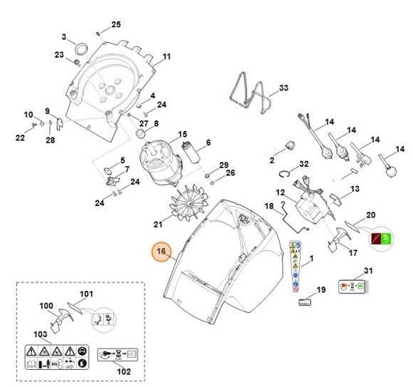 Кожух двигуна STIHL 60117065601