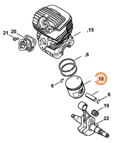 Поршень, діам.47мм STIHL 11410302011