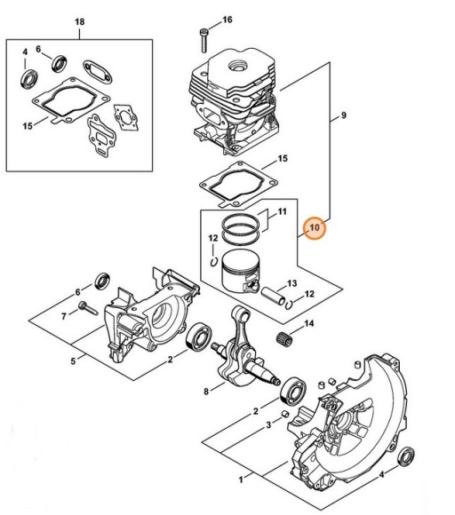 Поршень, діам.47мм STIHL 41480302003