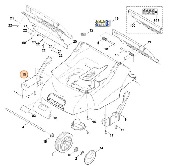Накладка зправа STIHL 62907060727