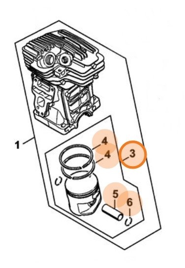 Поршень, діам.49мм STIHL 11400302008