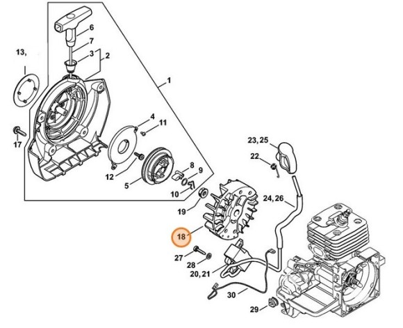 Маховик STIHL 41344001202