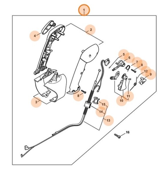 Рукоятка управління STIHL 42827901305