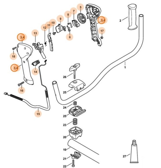 Рукоятка управління STIHL 48637901300