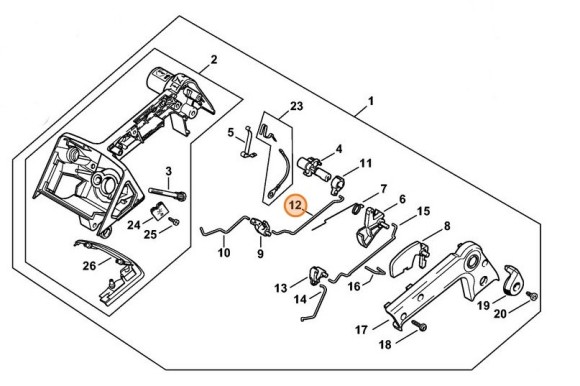 Важільно-тягова система пускового пристрою STIHL 11291851901
