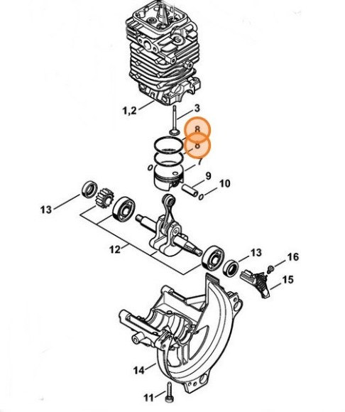 Компресійне поршньове кільце, діам. 43 х 1,2 мм STIHL 41800343001