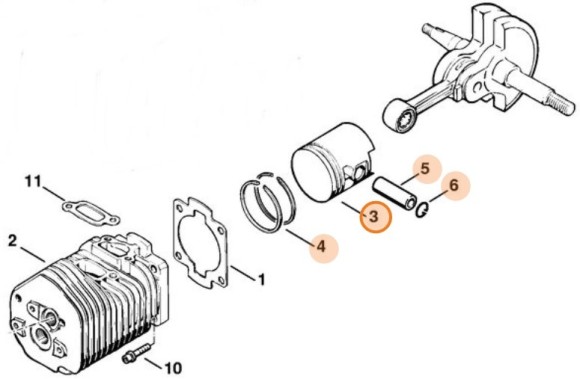 Поршень, діам. 52 мм STIHL 11110302000