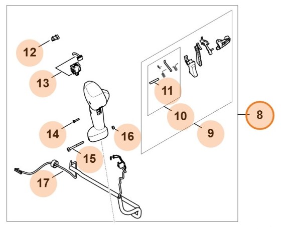 Ручка керування в зборі STIHL FA087901360