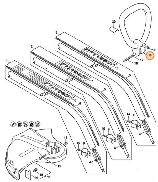 Рукоятка з хомутиком STIHL 41407912300