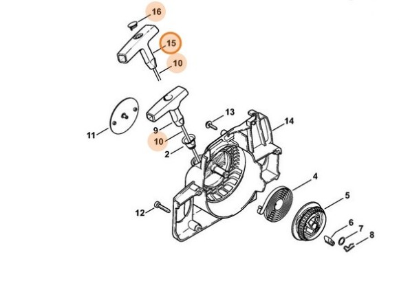 Рукоятка ElastoStart, диам. 3 мм STIHL 00001903402