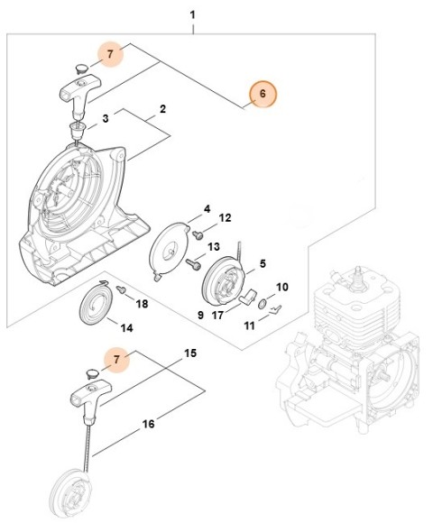 Рукоятка ElastoStart, діам. 3 мм STIHL 00001903405
