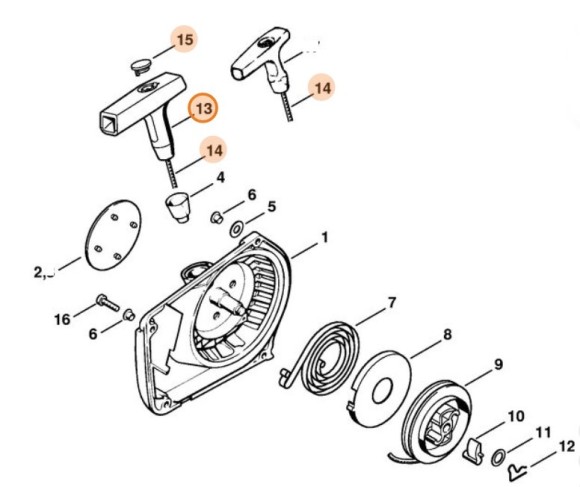 Рукоятка ElastoStart, діам. 3,5 мм STIHL 00001903401 Рукоятка ElastoStart, діам. 3,5 мм STIHL 00001903401